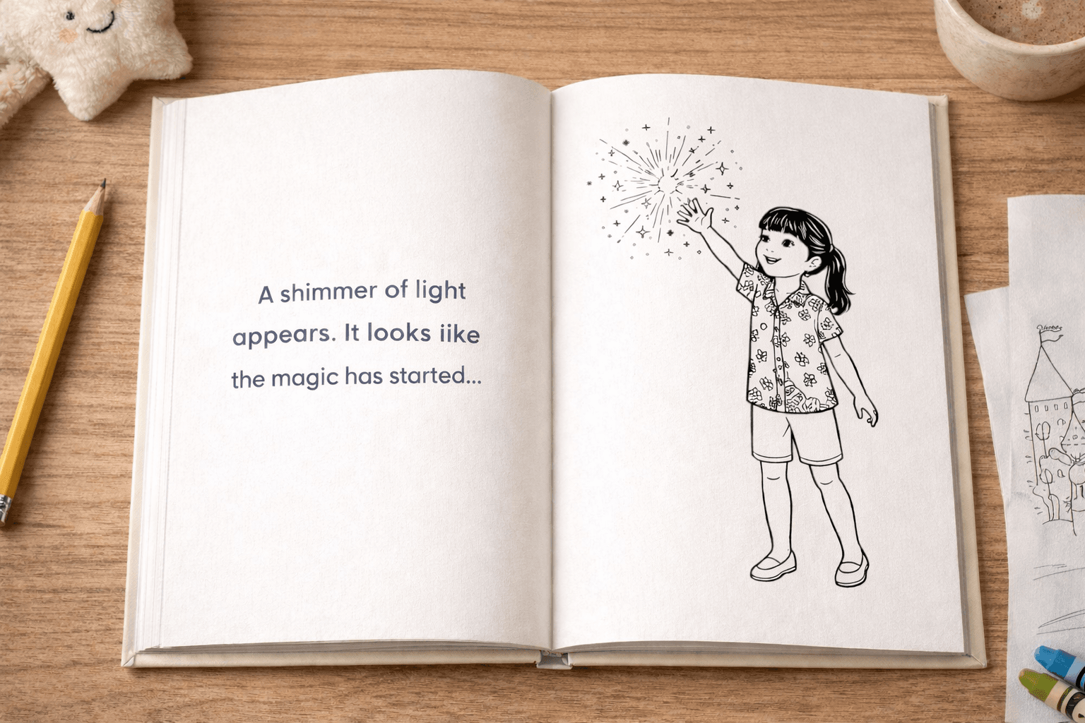 Child enjoying a Magic Moon Books colouring book