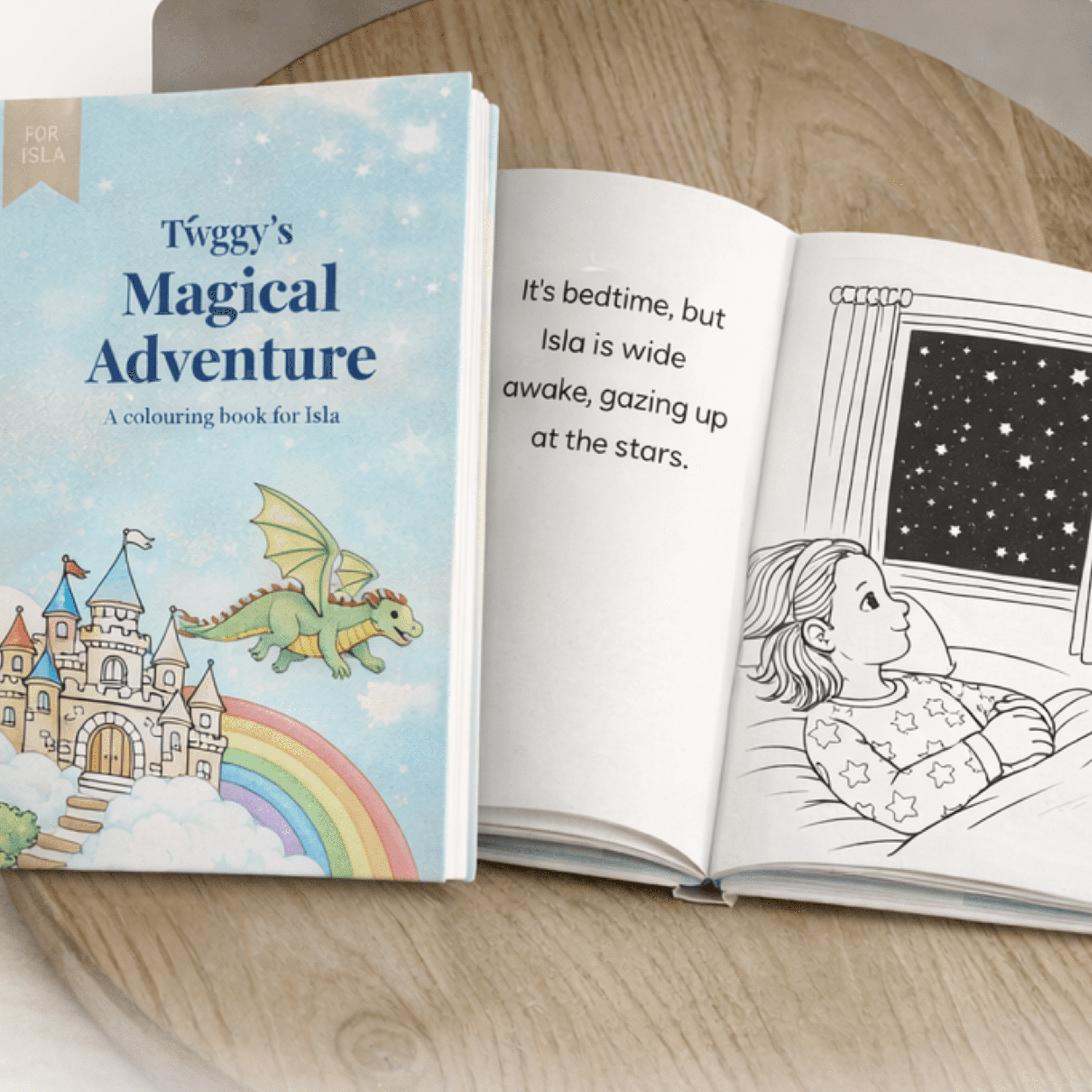 Child enjoying a Magic Moon Books colouring book