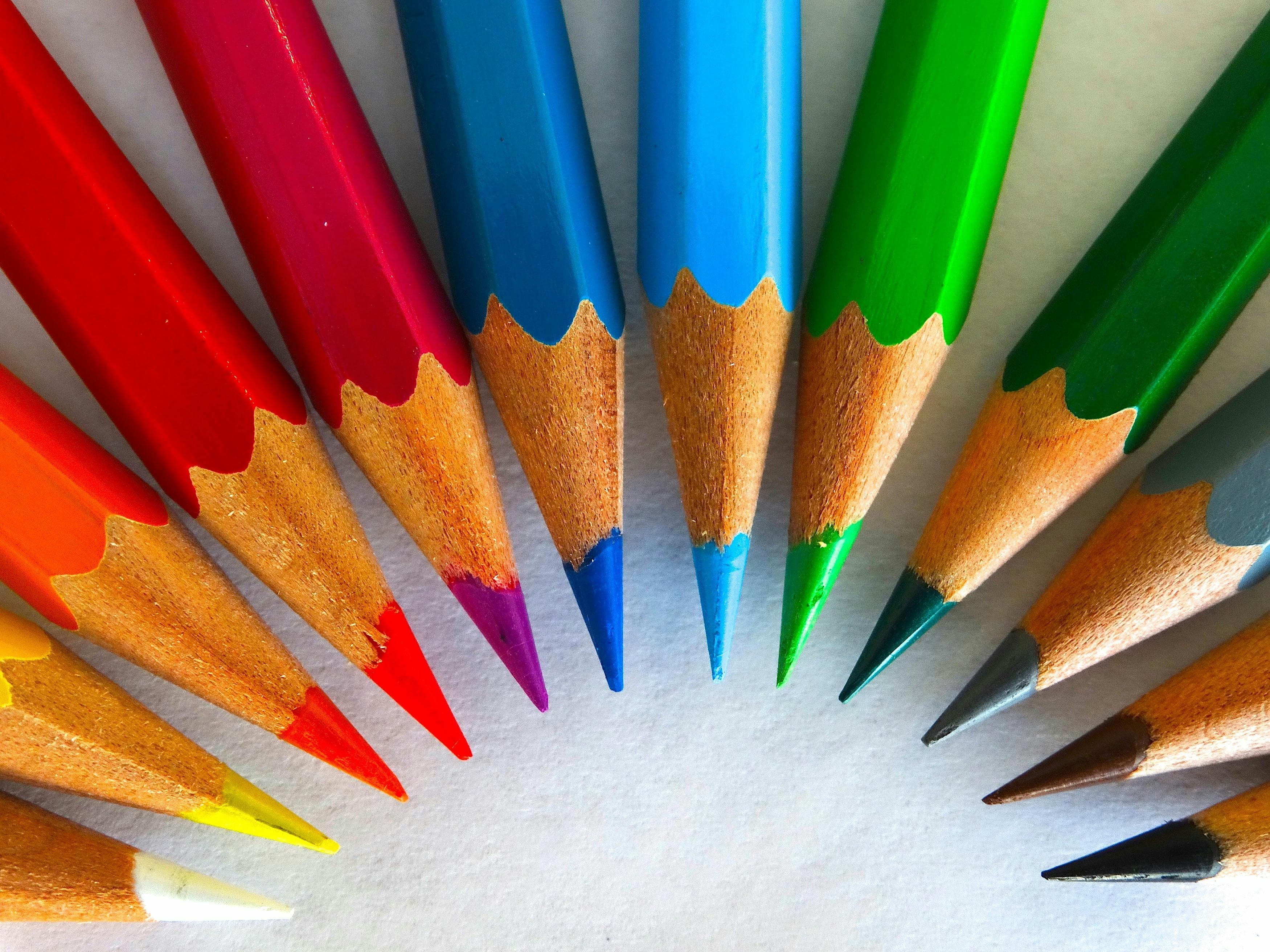 Colouring pencils and a personalised colouring book